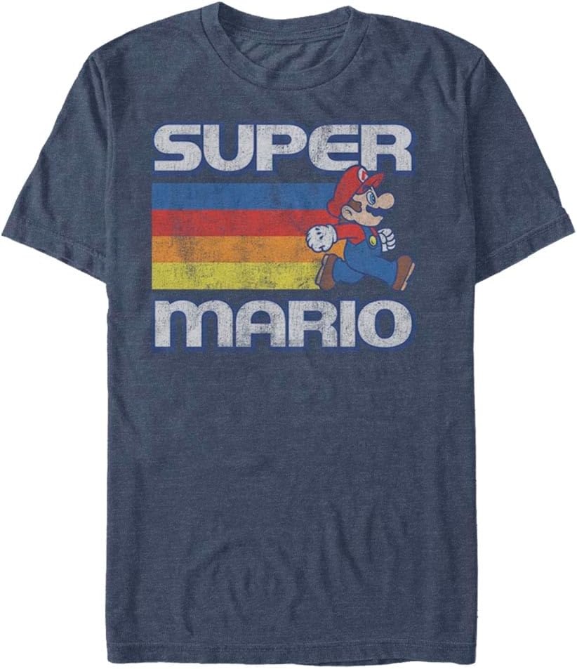 Nintendo Super Mario Running Retro Stripe Men's T-Shirt