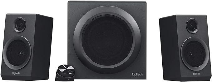 Logitech Z333 2.1 Speakers - Easy Access Volume Control, Headphone Jack - Compatible with PC, Mobile Device, TV, DVD/Blueray Player and Game Console (Renewed)