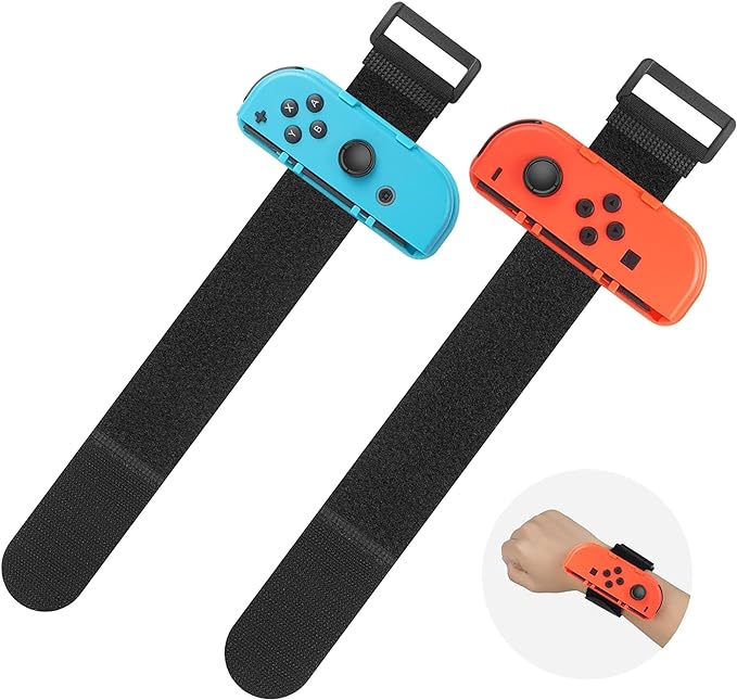 RTTACRTT Wristbands for Just Dance 2024 2023 2022 2021 Switch and for Zumba Burn It Up, Adjustable Elastic Soft Straps for Switch & Switch OLED Joy Con Controller, 2 Pack for Adults and Kids