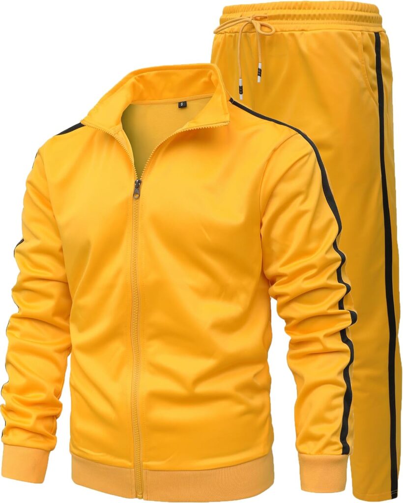 GXAMOY Men's 2 Piece Sports Tracksuit Casual Full Zip Running Sports Set Sportswear