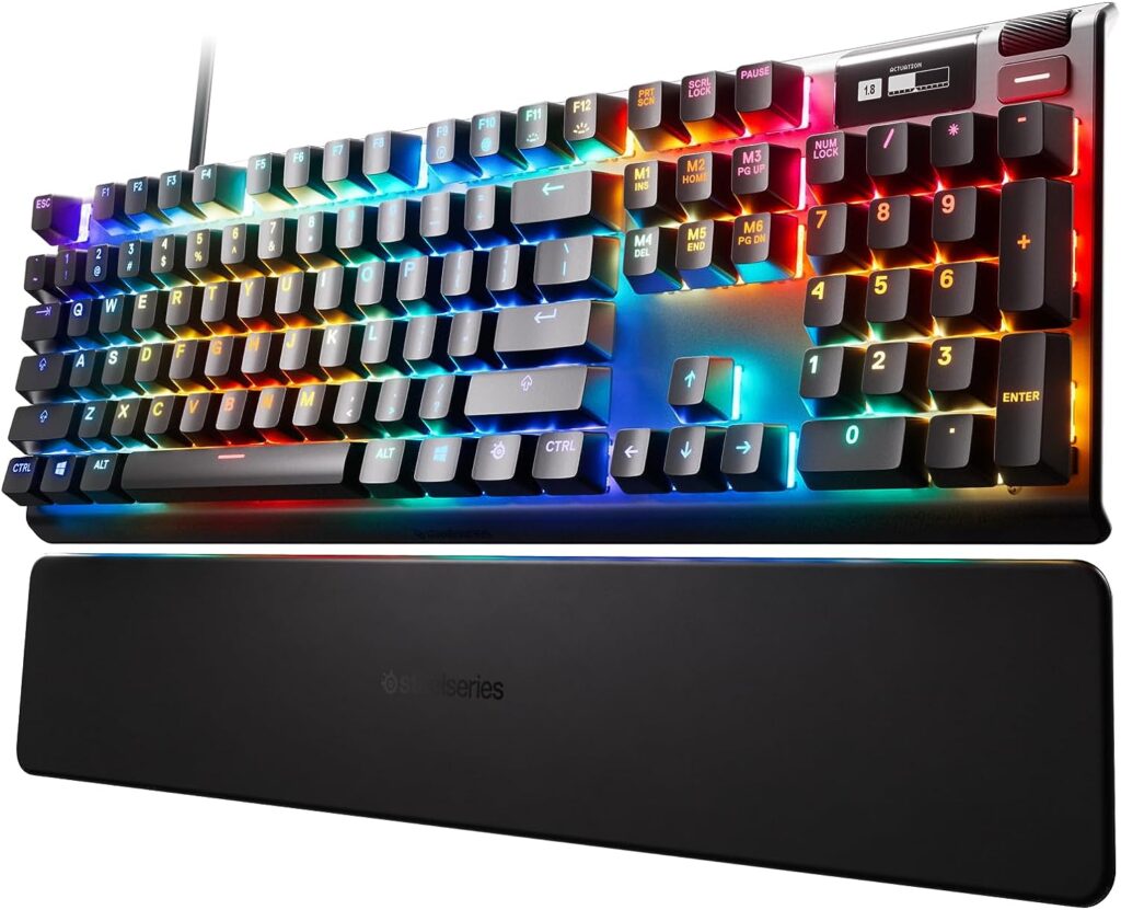SteelSeries Apex Pro Hypermagnetic Gaming Keyboard - World's Fastest Keyboard, Adjustable Actuation, OLED Display, RGB, USB Passthrough