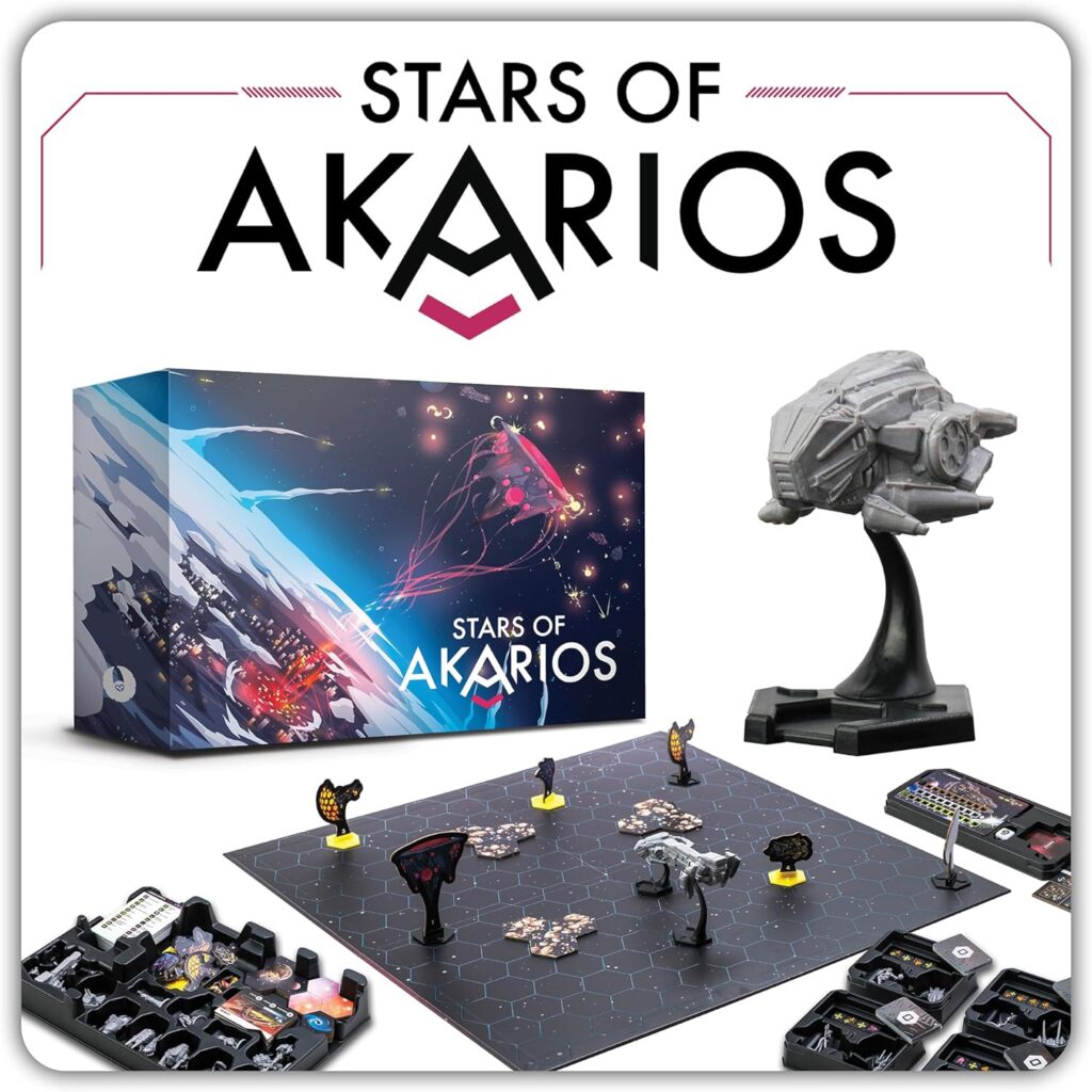 Stars of Akarios Strategy Board Game, Sci-Fi Board Games for Adults and Kids, Epic Space Exploration and Intergalactic Adventures, (Ages 13+) 1-4 Players