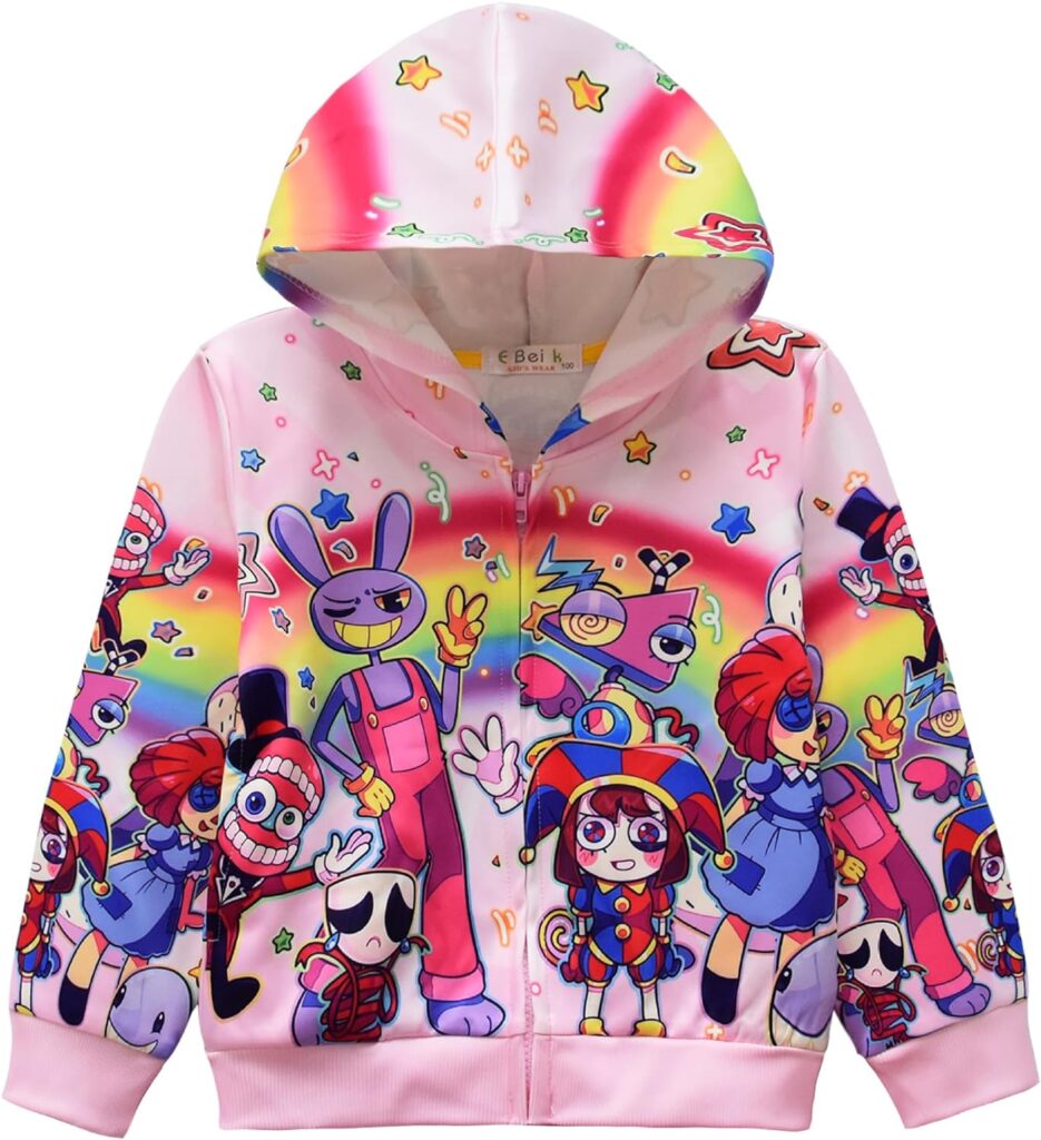Dmakifuz Girls Digitals Circu Hoodies Sweatshirts Hoodies Kids Pullover Children Long Sleeve 3D Game Jacket Amazing Gift