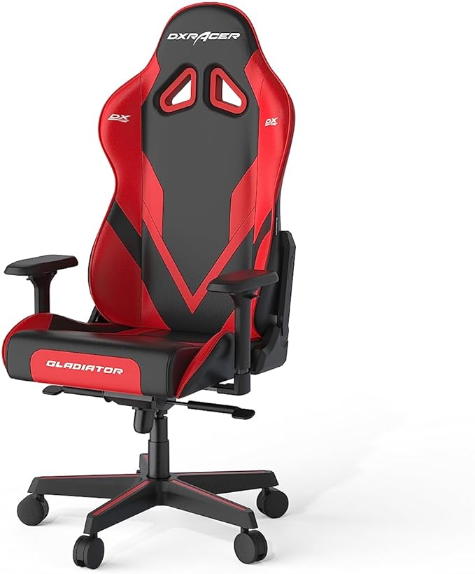 DXRacer G Series Modular Gaming Chair with Removable Seat Cushion and 4D Metal Armrest (Black & Red)