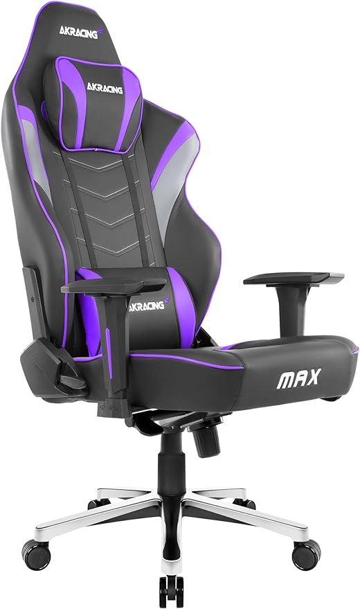 AKRacing Masters Series Max Gaming Chair with Wide Flat Seat, 400 lb Weight Limit, Seat Height Adjustment Mechanism and Rocker - Indigo