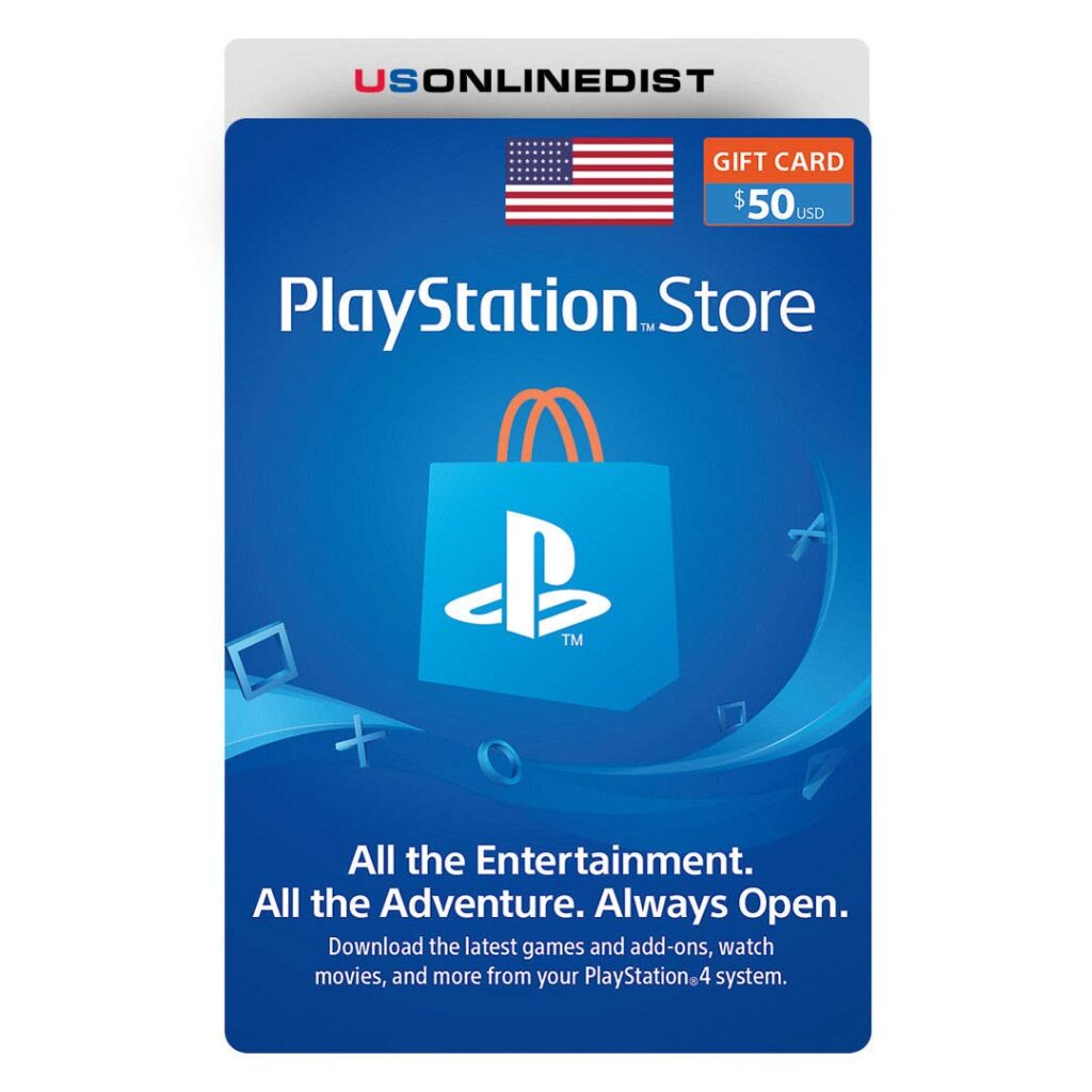 Sony Playstation Network Card $50 USD - PSN 50 Dollars - PS4 PS3 PSP US Only