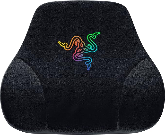 Razer Head Cushion Chroma Neck & Head Support for Gaming Chairs: Ergonomically Designed - Memory Foam Padding - Wrapped in Plush Black Velvet - Chroma RGB