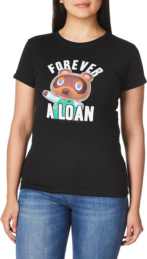 Nintendo Forever a Loan Animal Crossing Women's Crew Neck Graphic T-Shirt