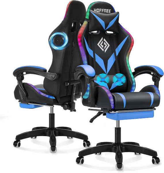 Gaming Chair with Bluetooth Speakers and RGB LED