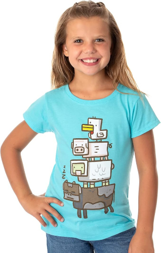  Minecraft Girls' Animal Totem Short Sleeve Tee 